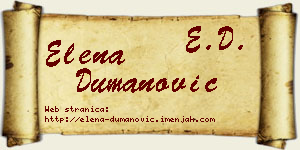Elena Dumanović vizit kartica